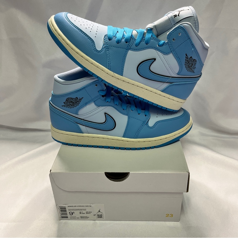 Women’s Nike Air Jordan 1 Mid Ice Blue New Size 9.5W Men’s Size 8